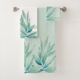 Plantas Modernas Océano Azul Acuarela