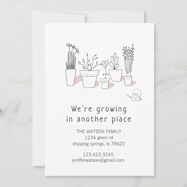 Plantas modernas | Tarjeta de Invitación móvil (Anverso)