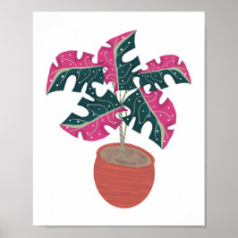 Plantas Tropical Rosa Monstera Variado Arte