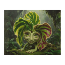 Plantas tropicales de arte de la pared de madera