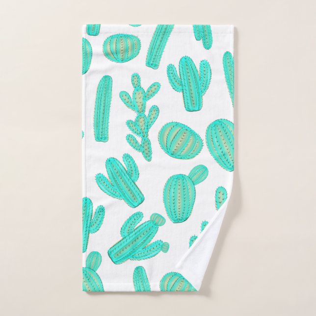 Plantas tropicales verdes verde azuladas de neón (Toalla de mano)