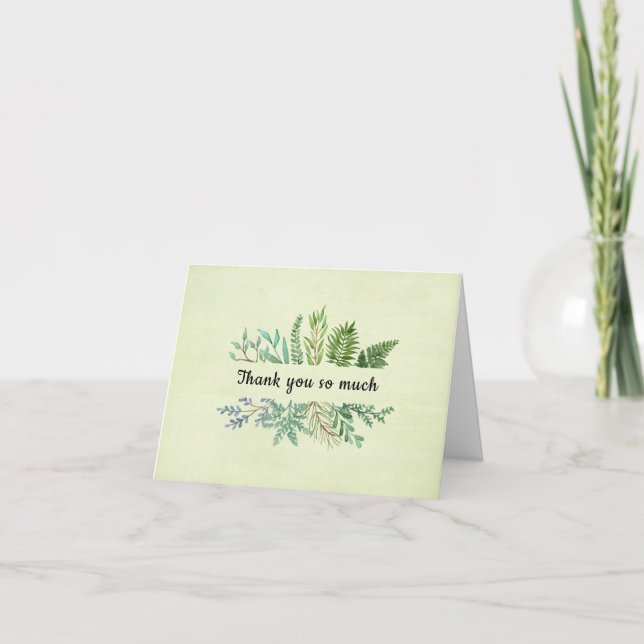 Plantas verdes gracias por tu tarjeta de reflexión (Anverso)