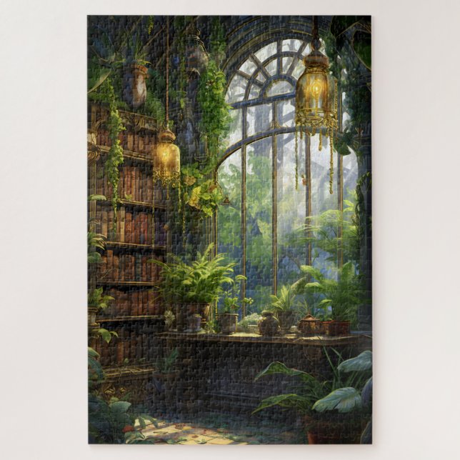 Plantas y libros rompecabezas rompecabezas (Vertical)