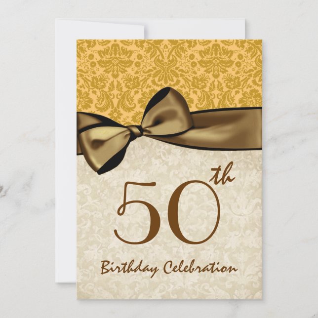 Plantilla 50 cumpleaños de Damasco de ORO (Anverso)