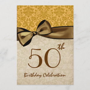 Plantilla 50 cumpleaños de Damasco de ORO