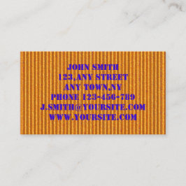 Plantilla anaranjada de la tarjeta de visita de la