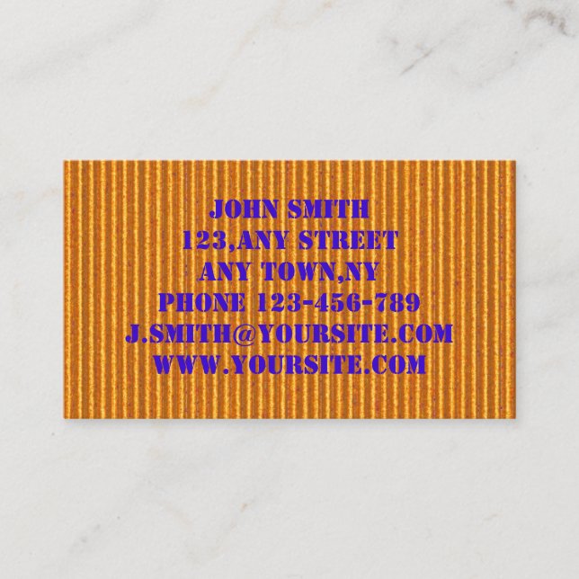 Plantilla anaranjada de la tarjeta de visita de la (Anverso)