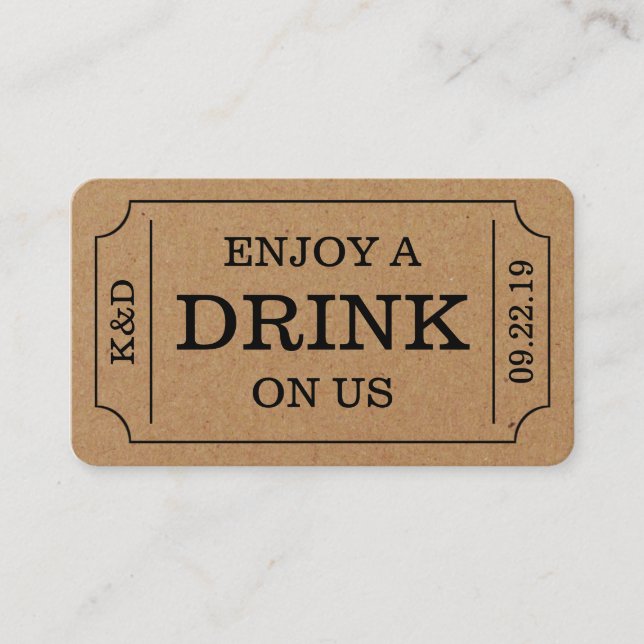 Plantilla Audaz De Ticket Style "Enjoy A Bebe On U (Anverso)