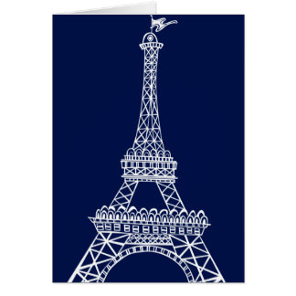 Plantilla azul y blanca de la torre Eiffel
