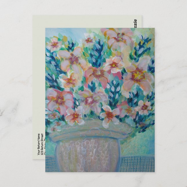 Plantilla Bella Artes postal original Bouquet de a (Anverso / Reverso)
