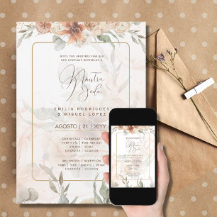 Plantilla bilingüe invitación de boda