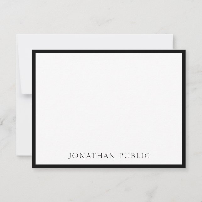Plantilla blanca de diseño simple de borde negro p (Anverso)