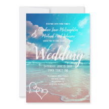 Plantilla Boda Turquoise Ocean Beach Heart