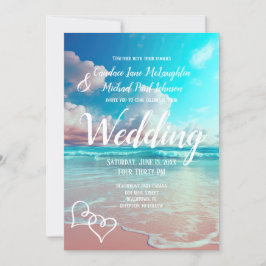 Plantilla Boda Turquoise Ocean Beach Heart