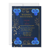 Plantilla clásica de invitación de boda floral de