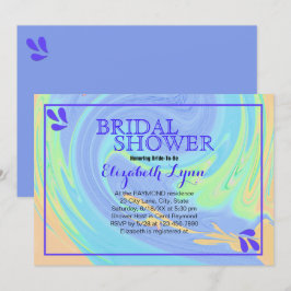 Plantilla colorida de ducha de novia de Swirl Past