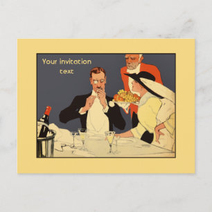 Plantilla con clase de la invitación de la cena