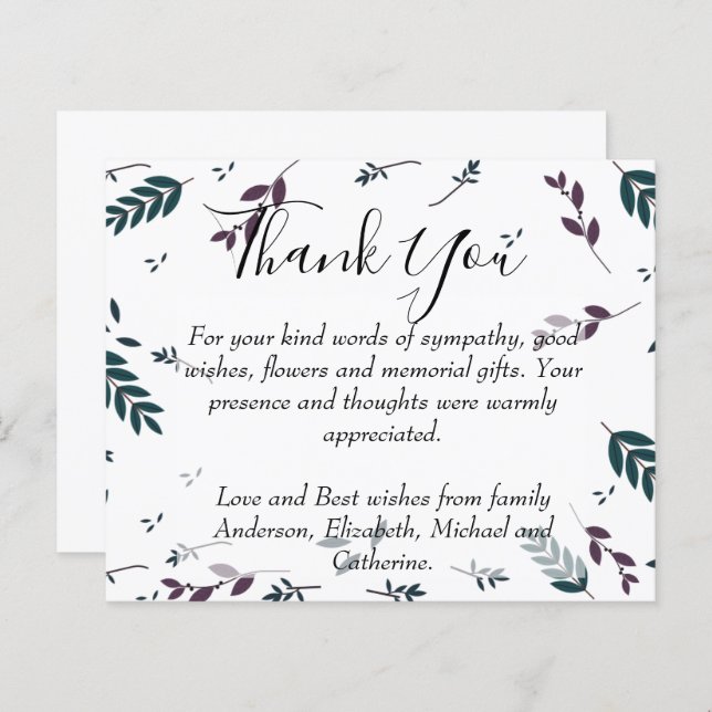 Plantilla conmemorativa del funeral (Anverso / Reverso)