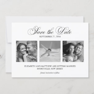 Plantilla de 3 fotos para boda Save the Date