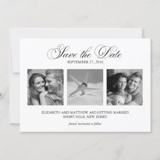 Plantilla de 3 fotos para boda Save the Date