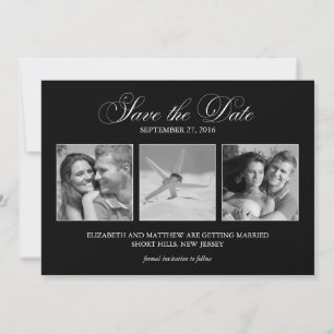 Plantilla de 3 fotos para boda Save the Date