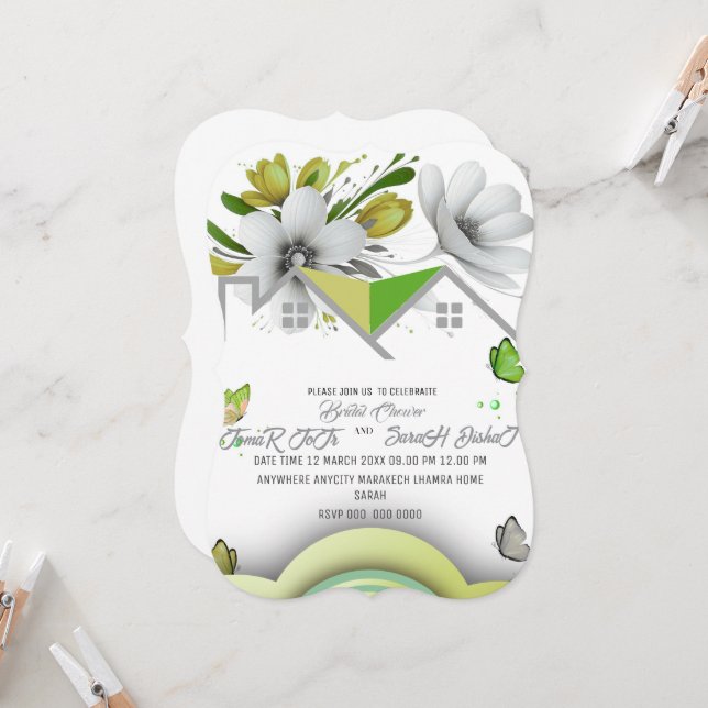 Plantilla de ahorro de fecha de boda verde, boda,  (Anverso/Reverso In Situ)