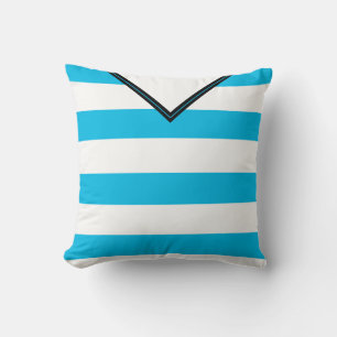 Plantilla de almohada de franjas azules de Jersey