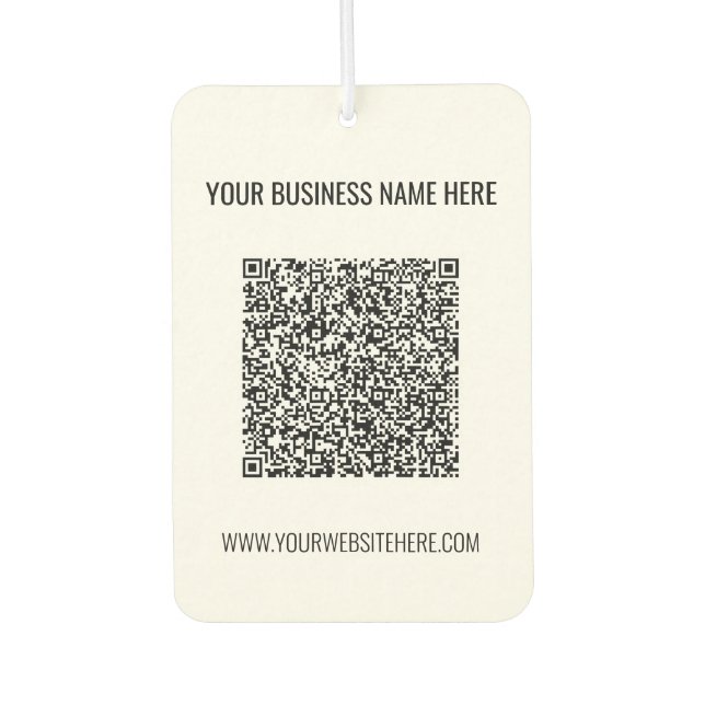 Plantilla de ambientador de coche con código QR y  (Anverso)