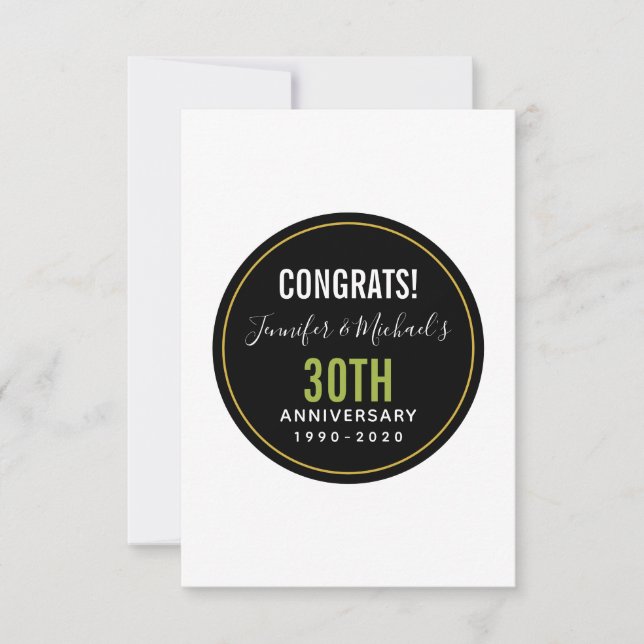plantilla de años de aniversario de felicitaciones (Anverso)