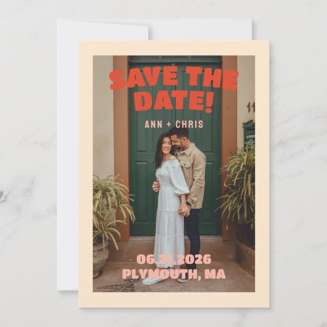 Plantilla de Anuncio de Fecha de Boda Editable | N (Anverso)