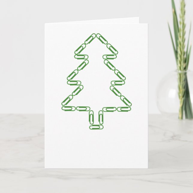 Plantilla de árbol de navidad de clips de papel (Anverso)