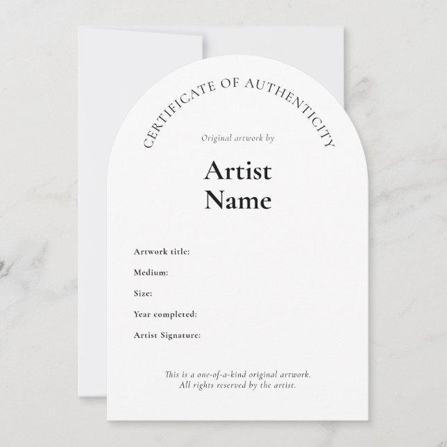 Plantilla de arte de certificado de autenticidad d (Anverso)