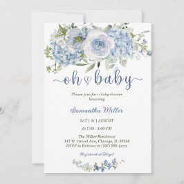 Plantilla de Baby Shower con tema azul turbio