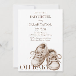 Plantilla de Baby Shower de Boho Booties impresa