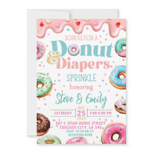Plantilla de Baby Shower de Donut & Diapers
