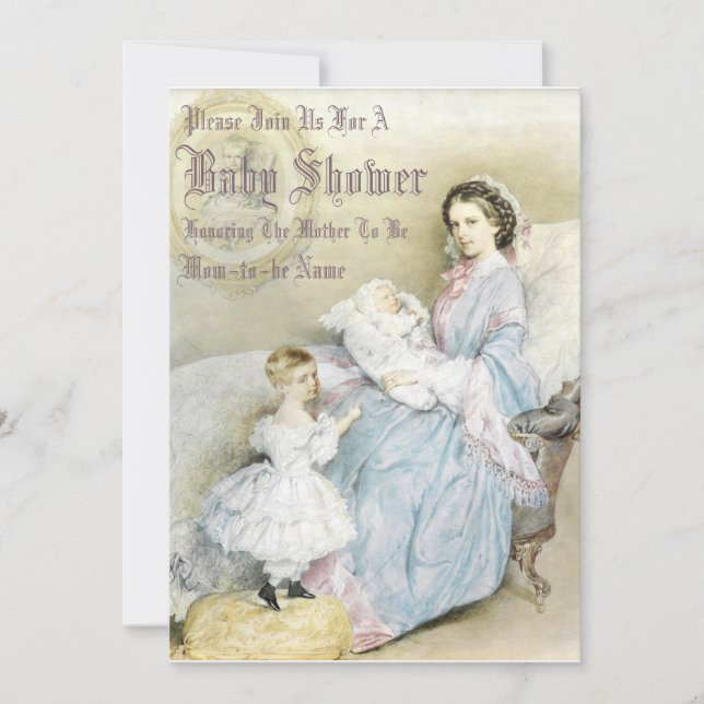 Plantilla de Baby Shower de la época victoriana de (Anverso)