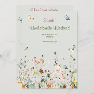 Plantilla de Bachelorette Itinerary Boho Wildflowe