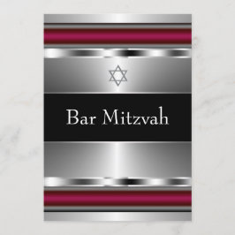 Plantilla de Bar Mitzvah de Estrella de David roja