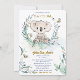 Plantilla de bautizo de koala personalizada