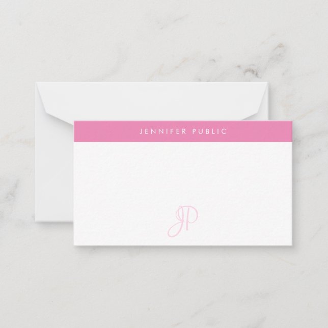 Plantilla de blanco rosado caliente monogramada ma (Anverso)