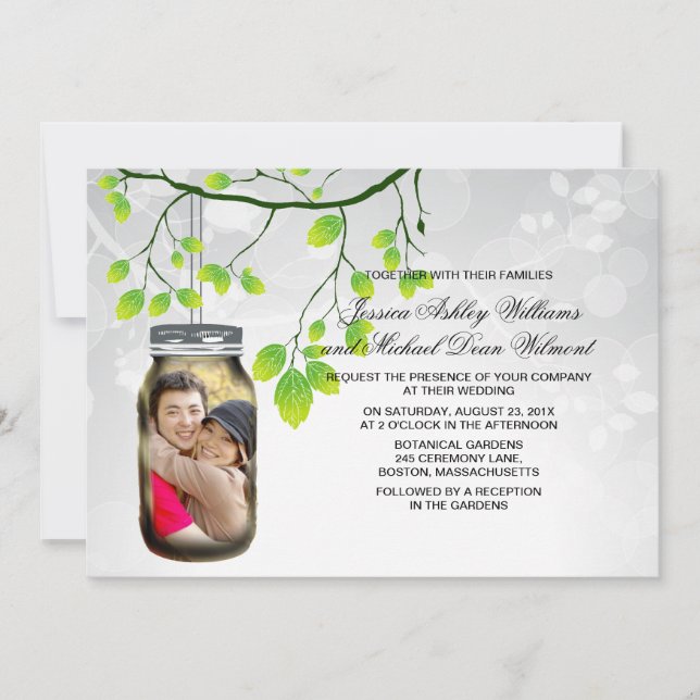 Plantilla de Boda al aire libre de Mason Jar (Anverso)