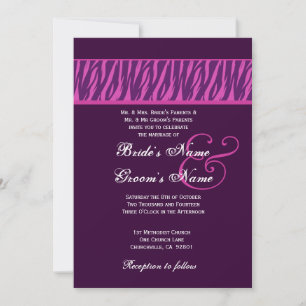 Plantilla de Boda de cebra morada y fuchsia