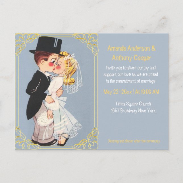 Plantilla de boda de personalizados graciosos y há (Anverso)