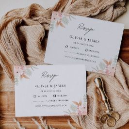 Plantilla de Boda de tarjetas RSVP de Flor silvest