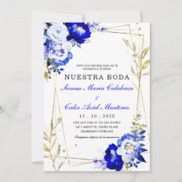 Plantilla de boda en azul real