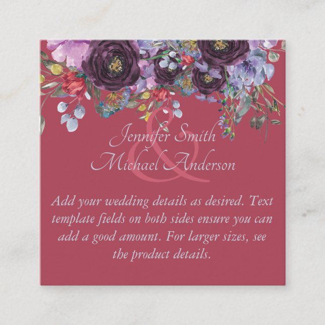 Plantilla de Boda floral rosa de marrón de presupu (Anverso)