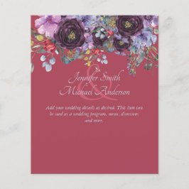 Plantilla de Boda floral rosa de marrón de presupu