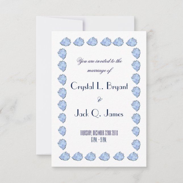 Plantilla de Boda Oyster Azul (Anverso)