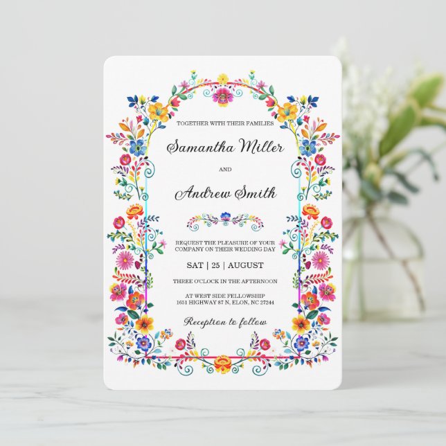 Plantilla de Boda Rústica Mexicana (Anverso de pie)