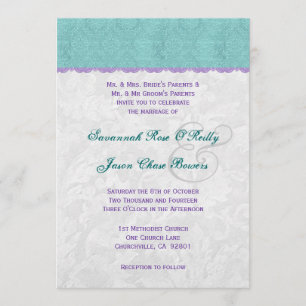 Plantilla de Boda verde azulado púrpura y plateado